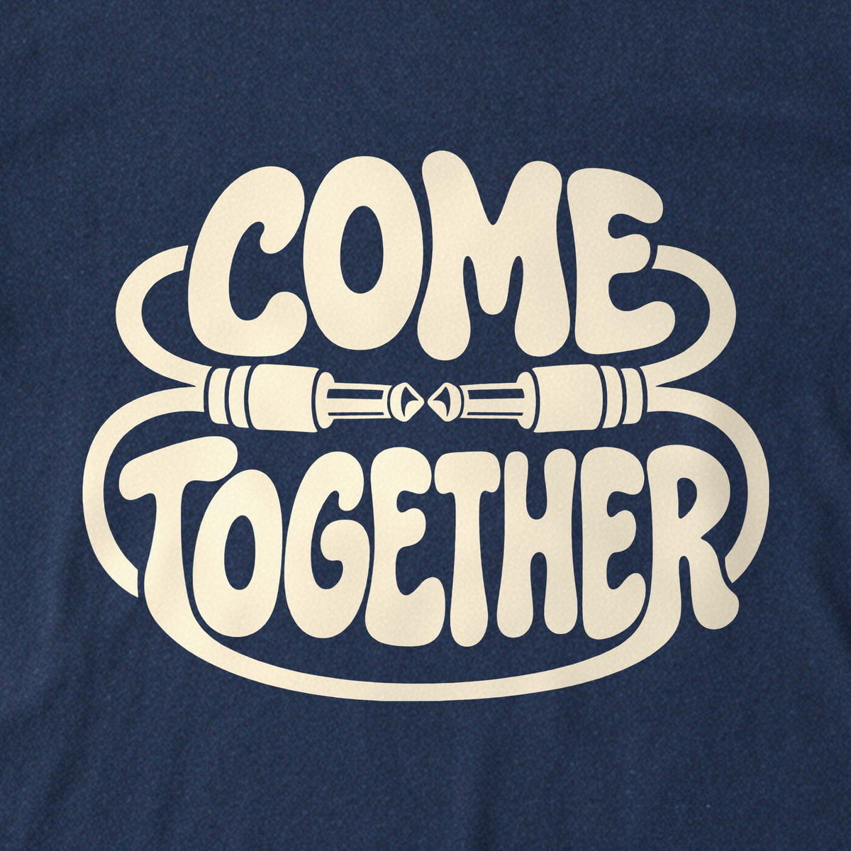 Come Together Tee - Navy close-up print