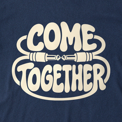 Come Together Tee - Navy close-up print