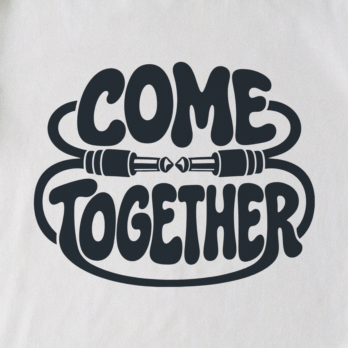 Come Together Tee - White close-up print