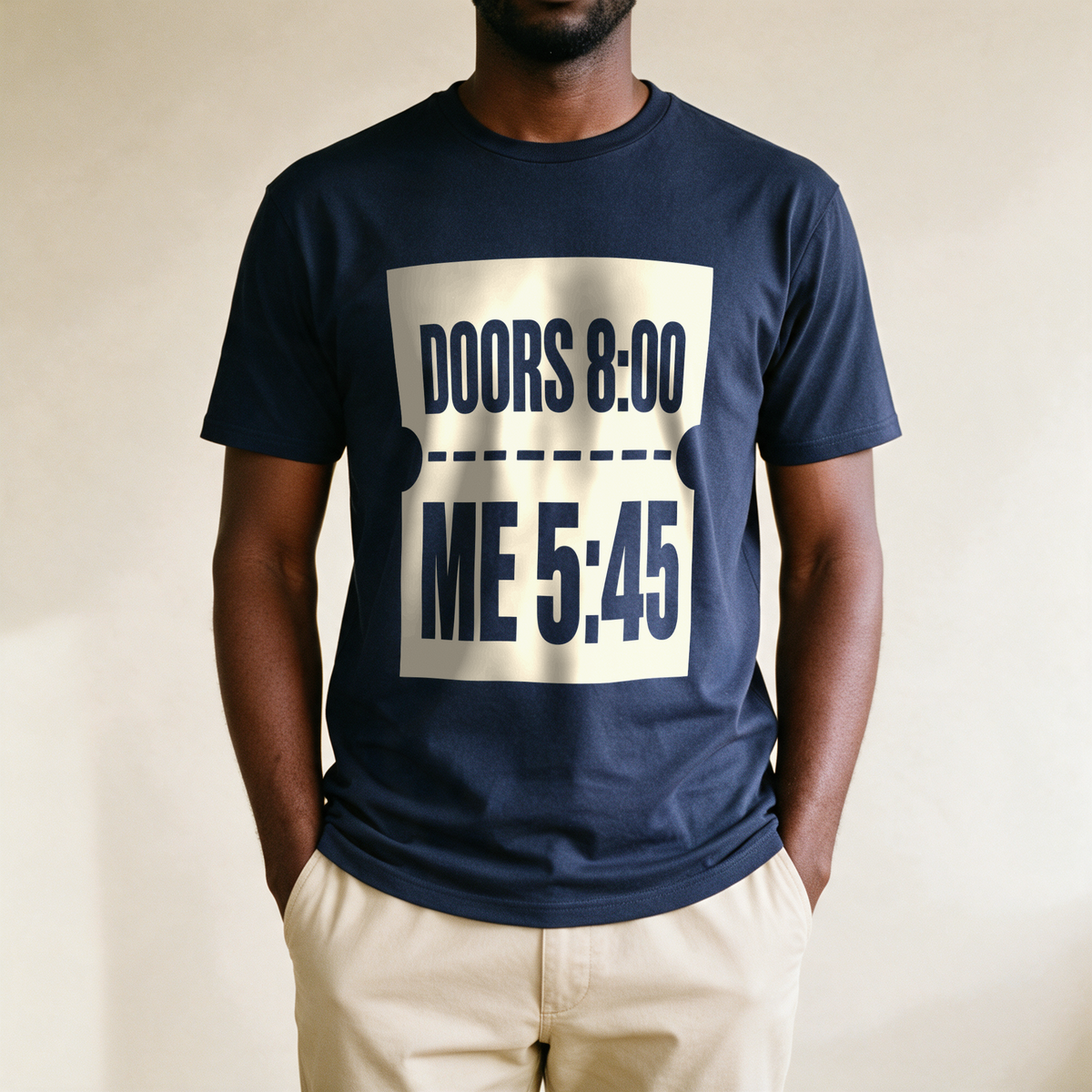 Doors 8:00 Me 5:45 Tee - Navy draagfoto