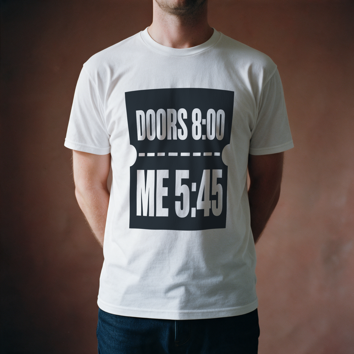 Doors 8:00 Me 5:45 Tee - White draagfoto