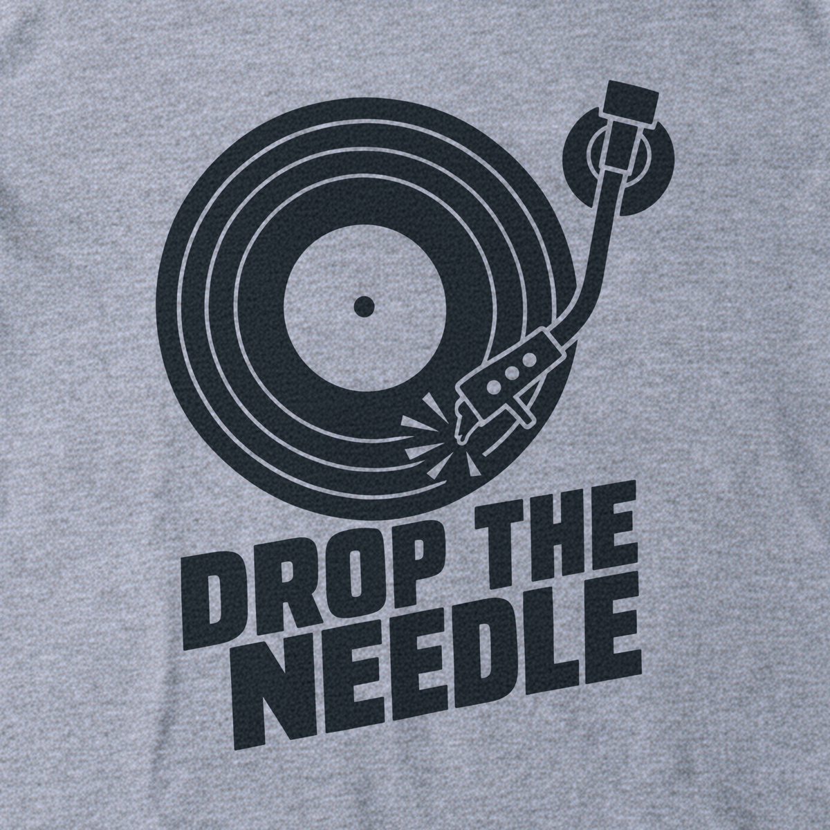 Drop the Needle Tee - Sport Grey close-up print