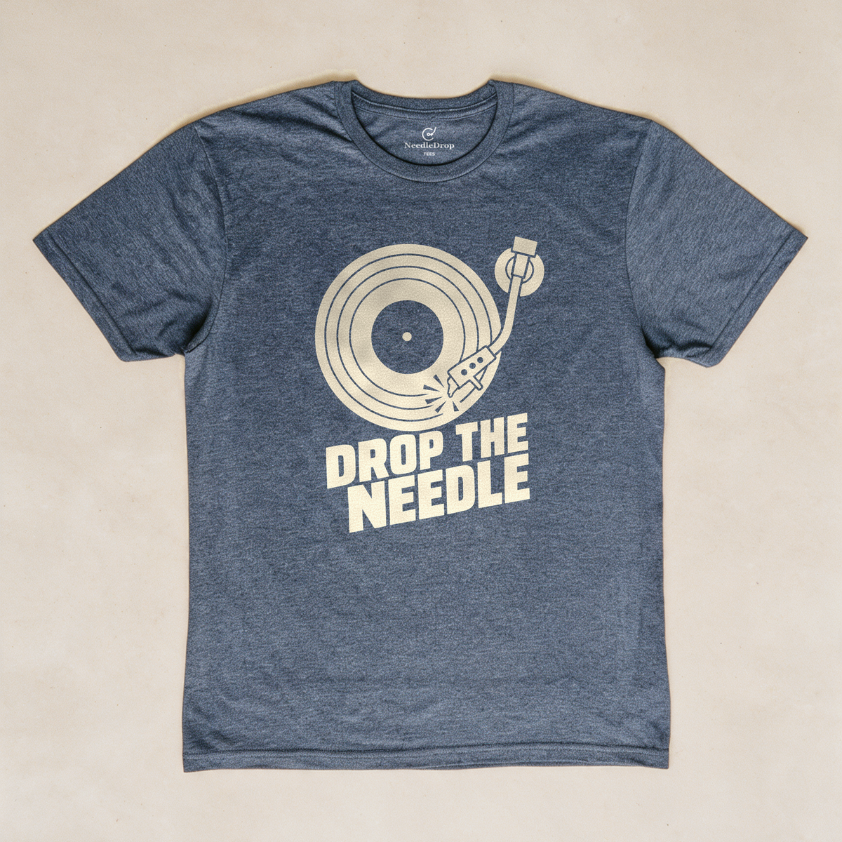 Drop the Needle Tee - Dark Heather Grey flatlay