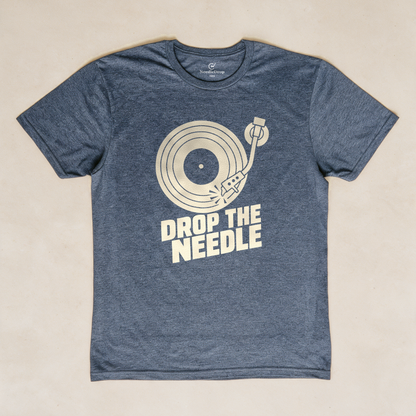 Drop the Needle Tee - Dark Heather Grey flatlay