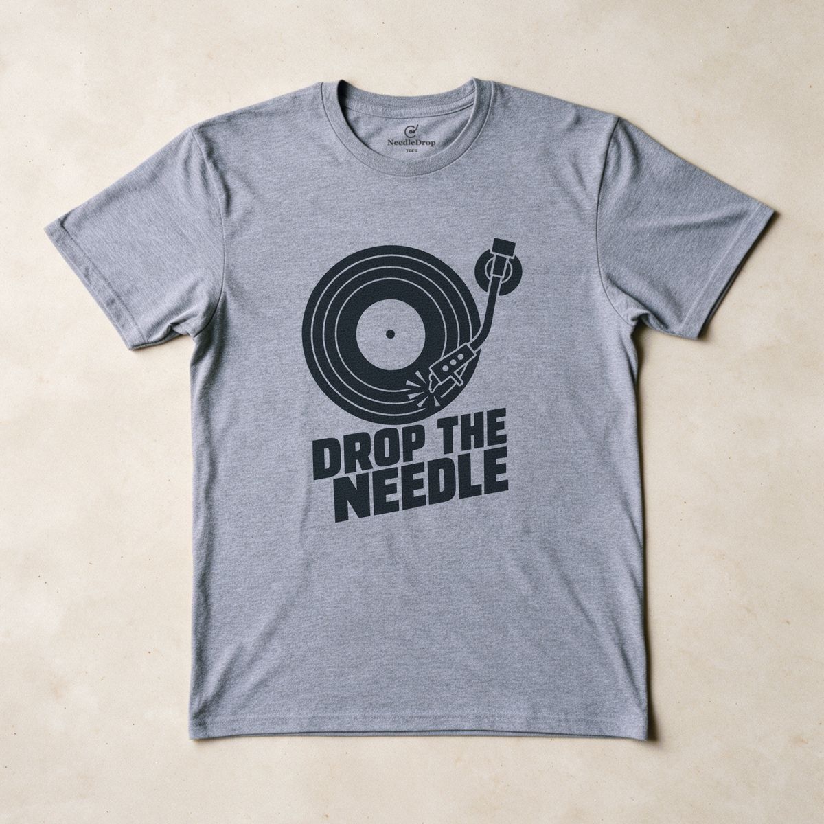 Drop the Needle Tee - Sport Grey flatlay