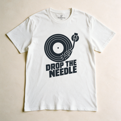 Drop the Needle Tee - White flatlay