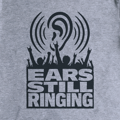 Ears Still Ringing Tee - Sport Grey close-up print