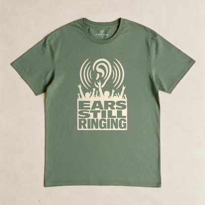 Ears Still Ringing Tee - Military Green flatlay