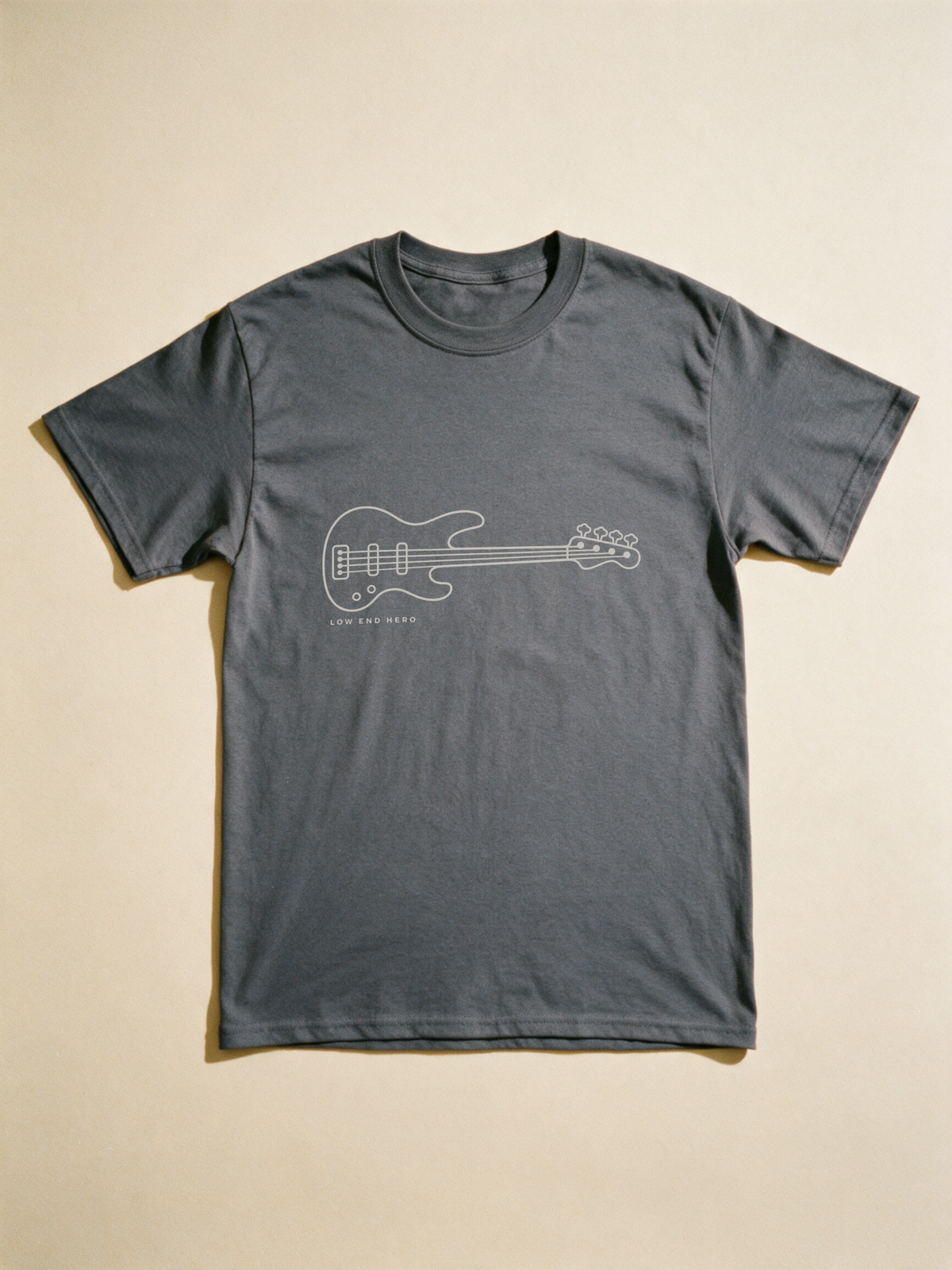 Low End Hero Tee - Charcoal flatlay
