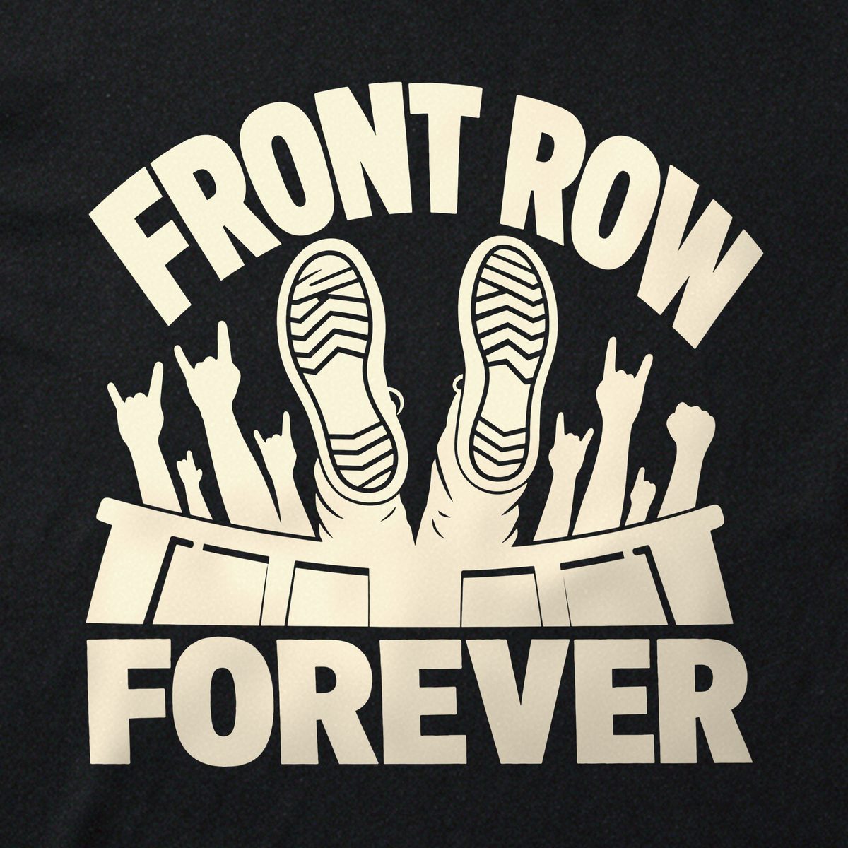 Front Row Forever Tee - Black close-up print