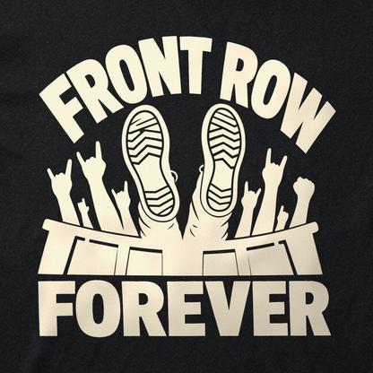 Front Row Forever Tee - Black close-up print