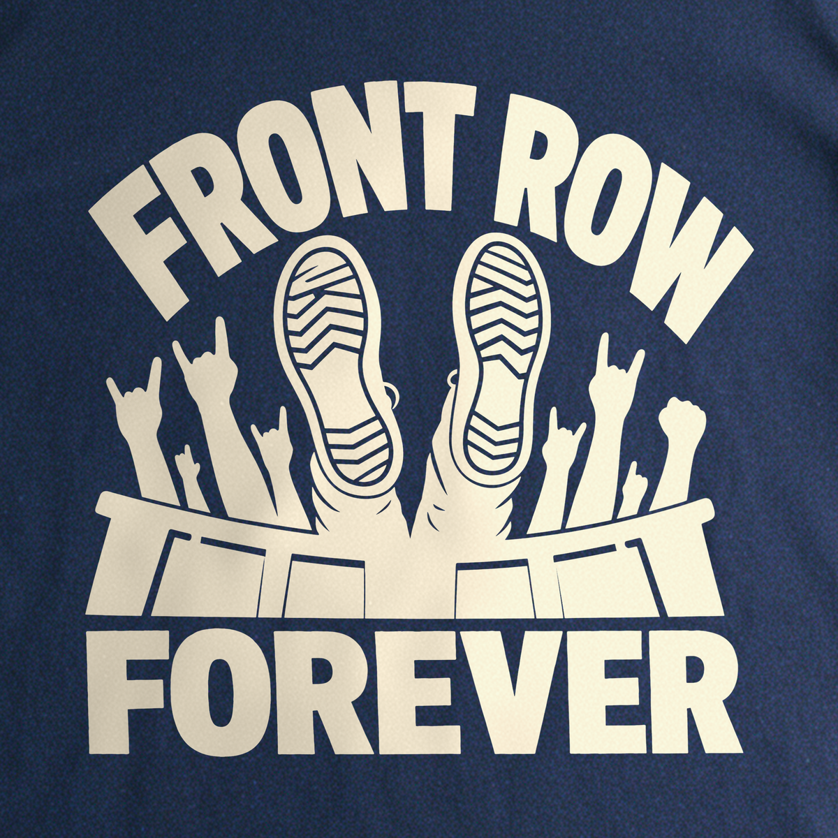 Front Row Forever Tee - Navy close-up print