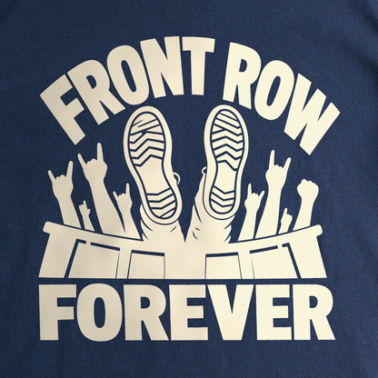 Front Row Forever Tee - Navy close-up print