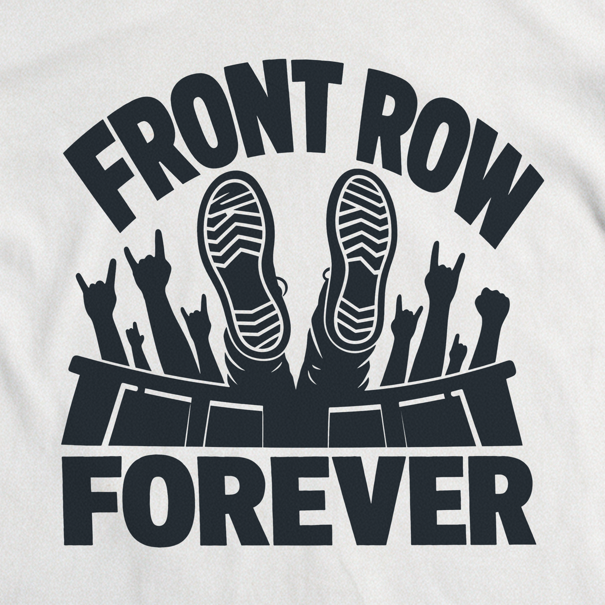 Front Row Forever Tee - White close-up print