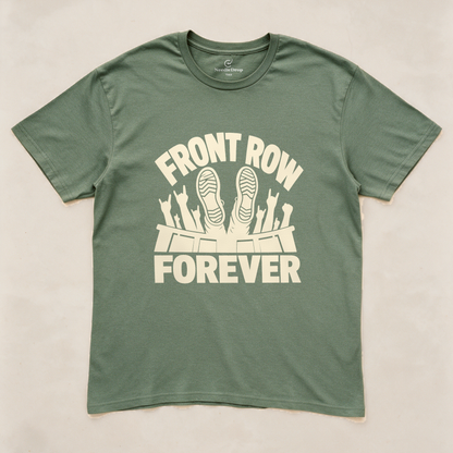Front Row Forever Tee - Military Green flatlay