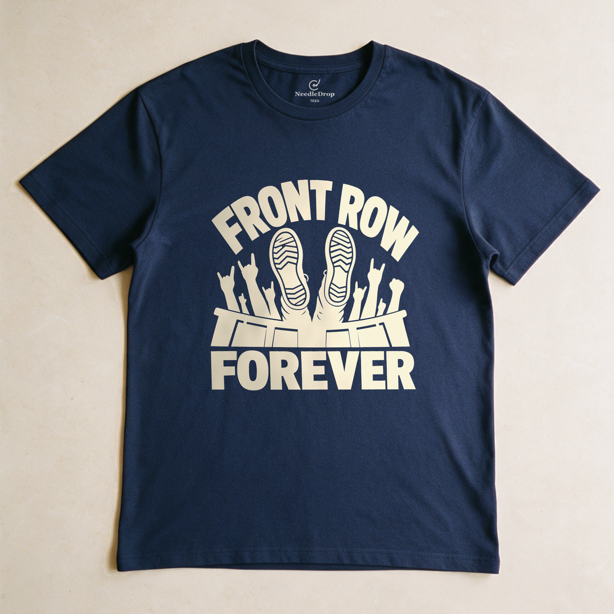 Front Row Forever Tee - Navy flatlay
