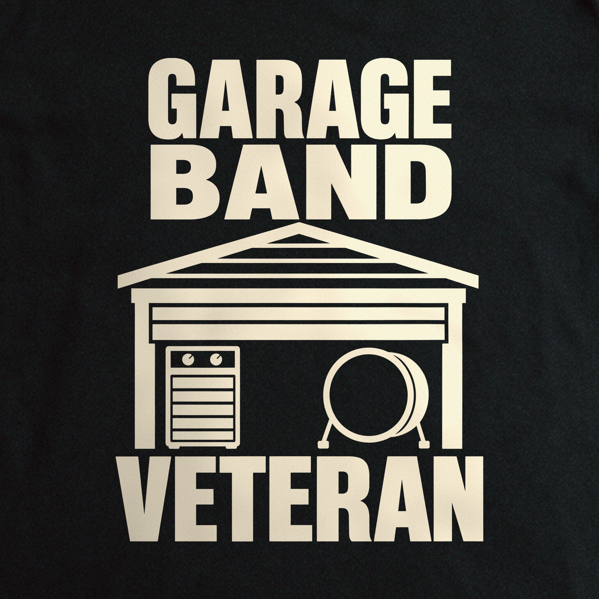 Garage Band Veteran Tee - Black close-up print