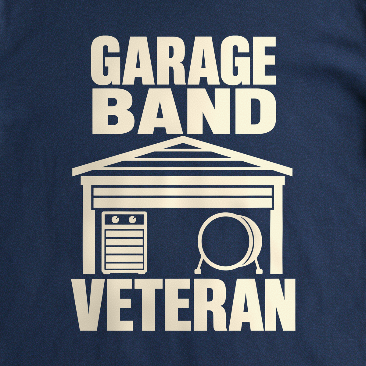 Garage Band Veteran Tee - Navy close-up print