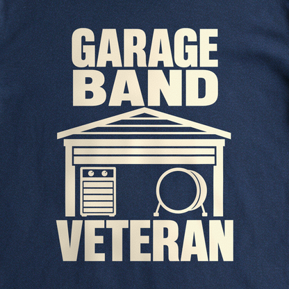 Garage Band Veteran Tee - Navy close-up print