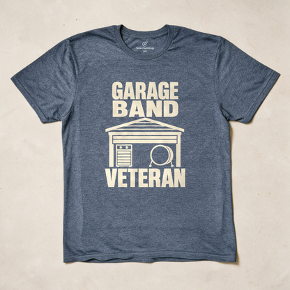 Garage Band Veteran Tee - Dark Heather Grey flatlay