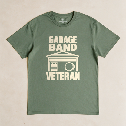 Garage Band Veteran Tee - Military Green flatlay