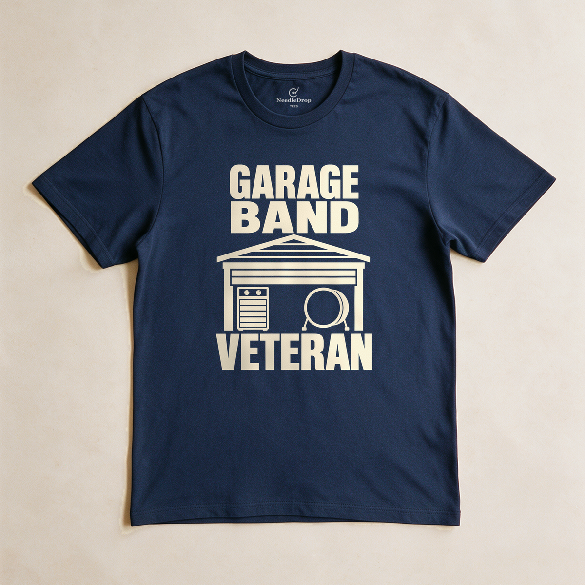 Garage Band Veteran Tee - Navy flatlay