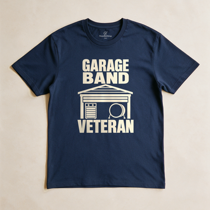 Garage Band Veteran Tee - Navy flatlay