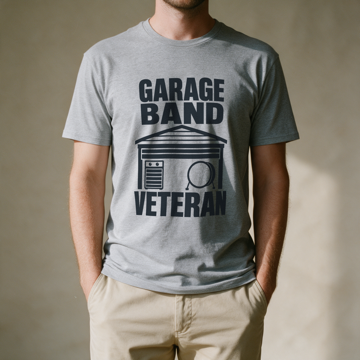 Garage Band Veteran Tee - Sport Grey draagfoto