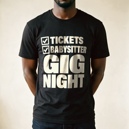 Gig Night Checklist Tee - Black draagfoto