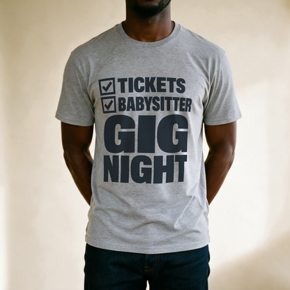Gig Night Checklist Tee - Sport Grey draagfoto