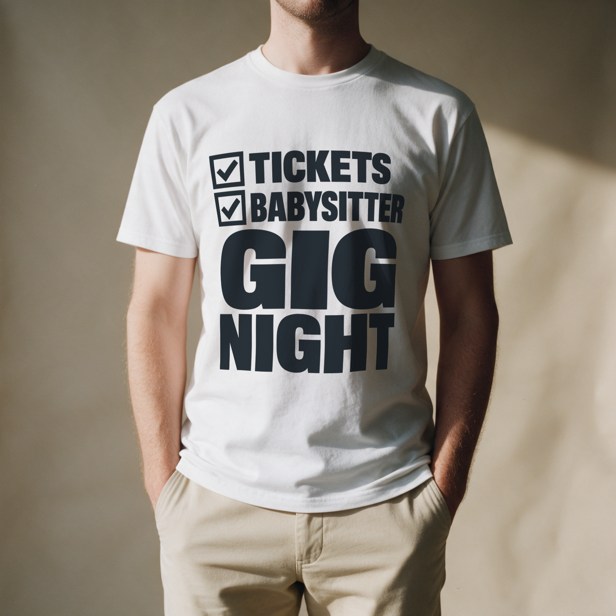 Gig Night Checklist Tee - White draagfoto