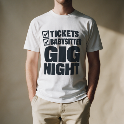 Gig Night Checklist Tee - White draagfoto