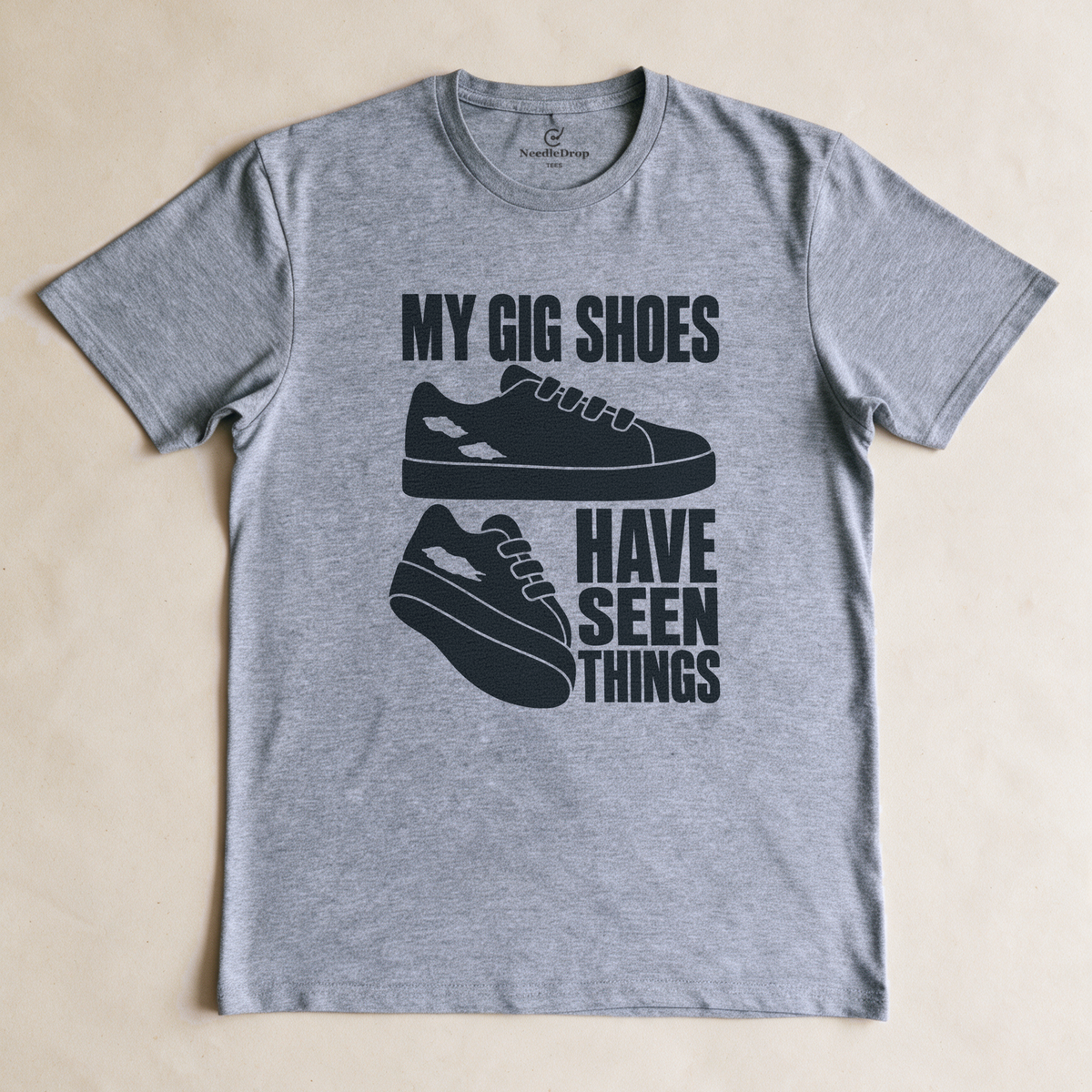 My Gig Shoes Have Seen Things Tee - Sport Grey flatlay