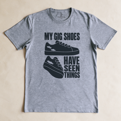My Gig Shoes Have Seen Things Tee - Sport Grey flatlay