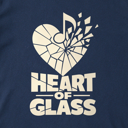 Heart of Glass Tee - Navy close-up print