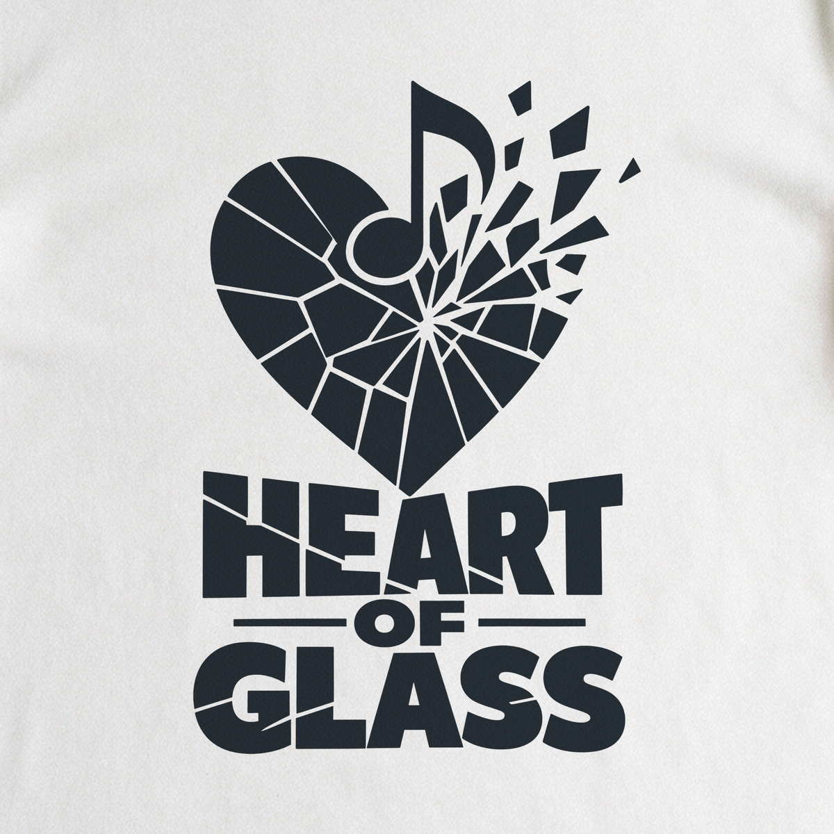 Heart of Glass Tee - White close-up print