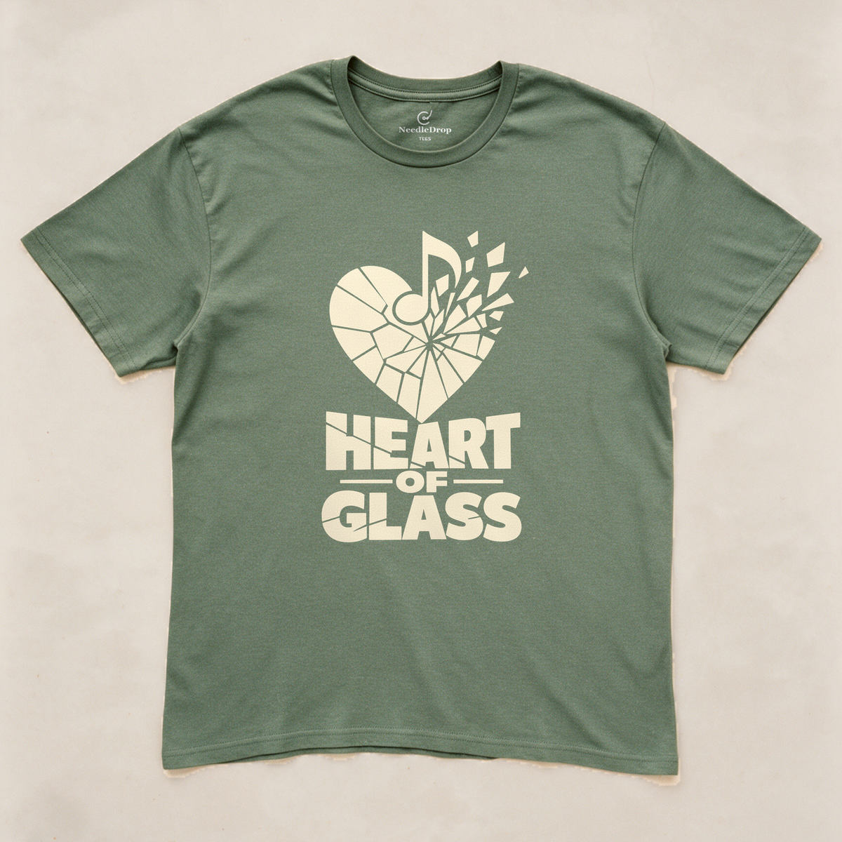 Heart of Glass Tee - Military Green flatlay