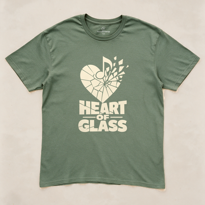 Heart of Glass Tee - Military Green flatlay