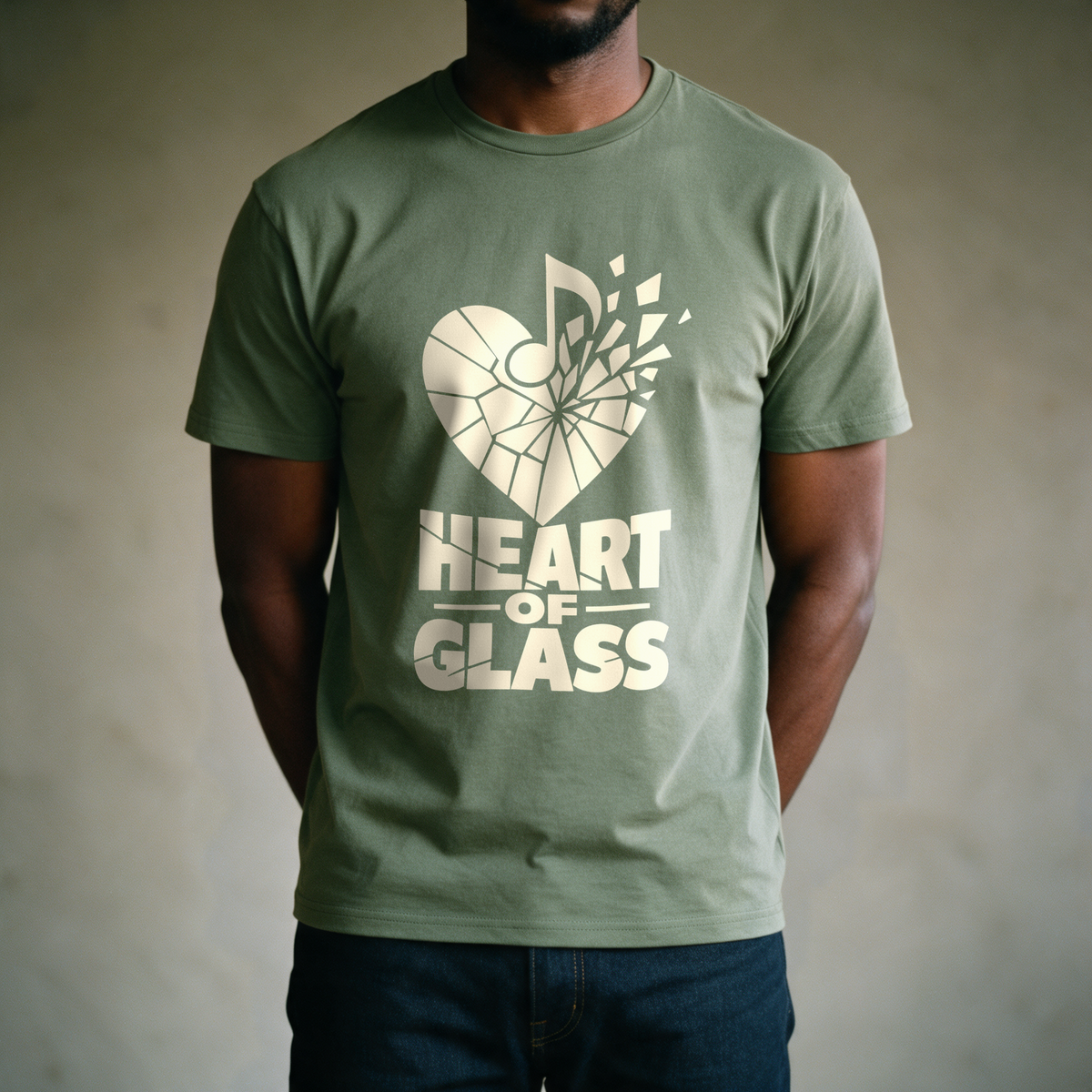 Heart of Glass Tee - Military Green draagfoto