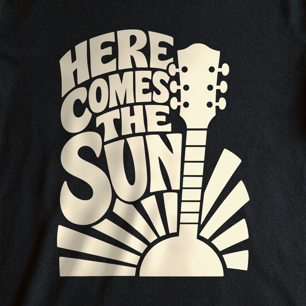 Here Comes the Sun Tee - Black close-up print