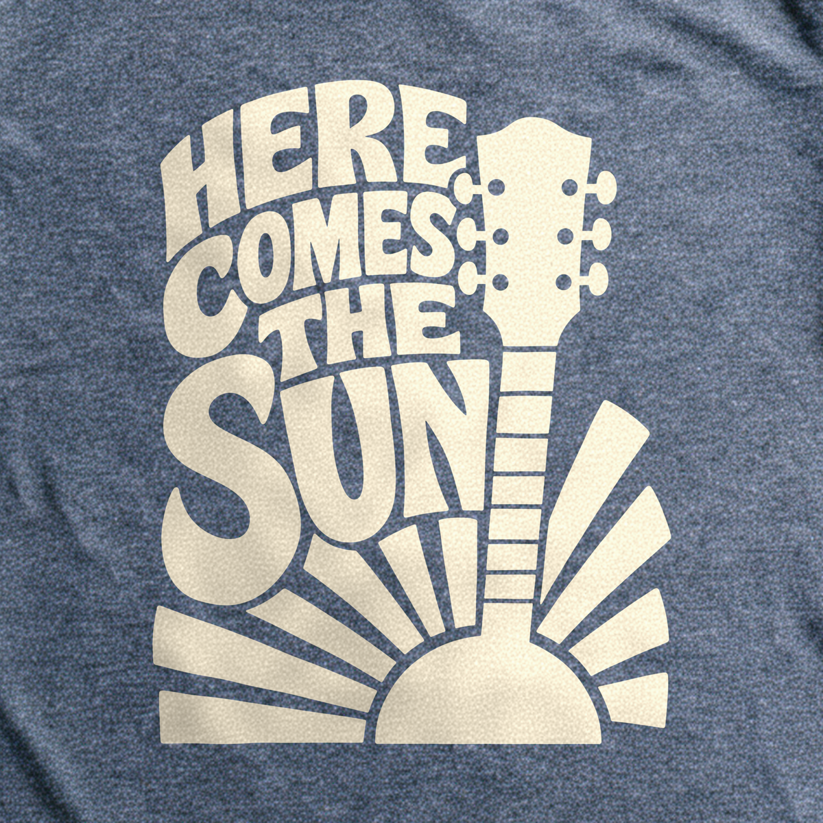 Here Comes the Sun Tee - Dark Heather Grey close-up print