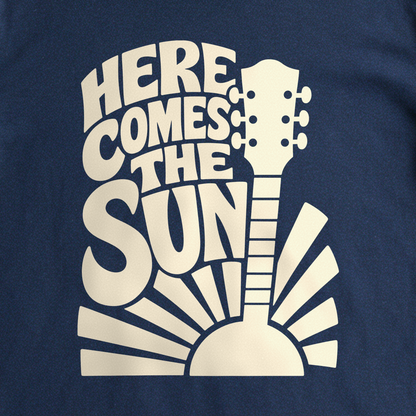Here Comes the Sun Tee - Navy close-up print