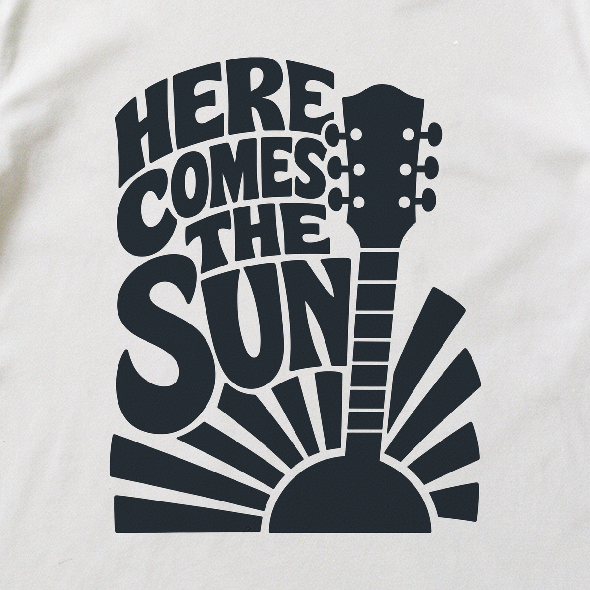 Here Comes the Sun Tee - White close-up print