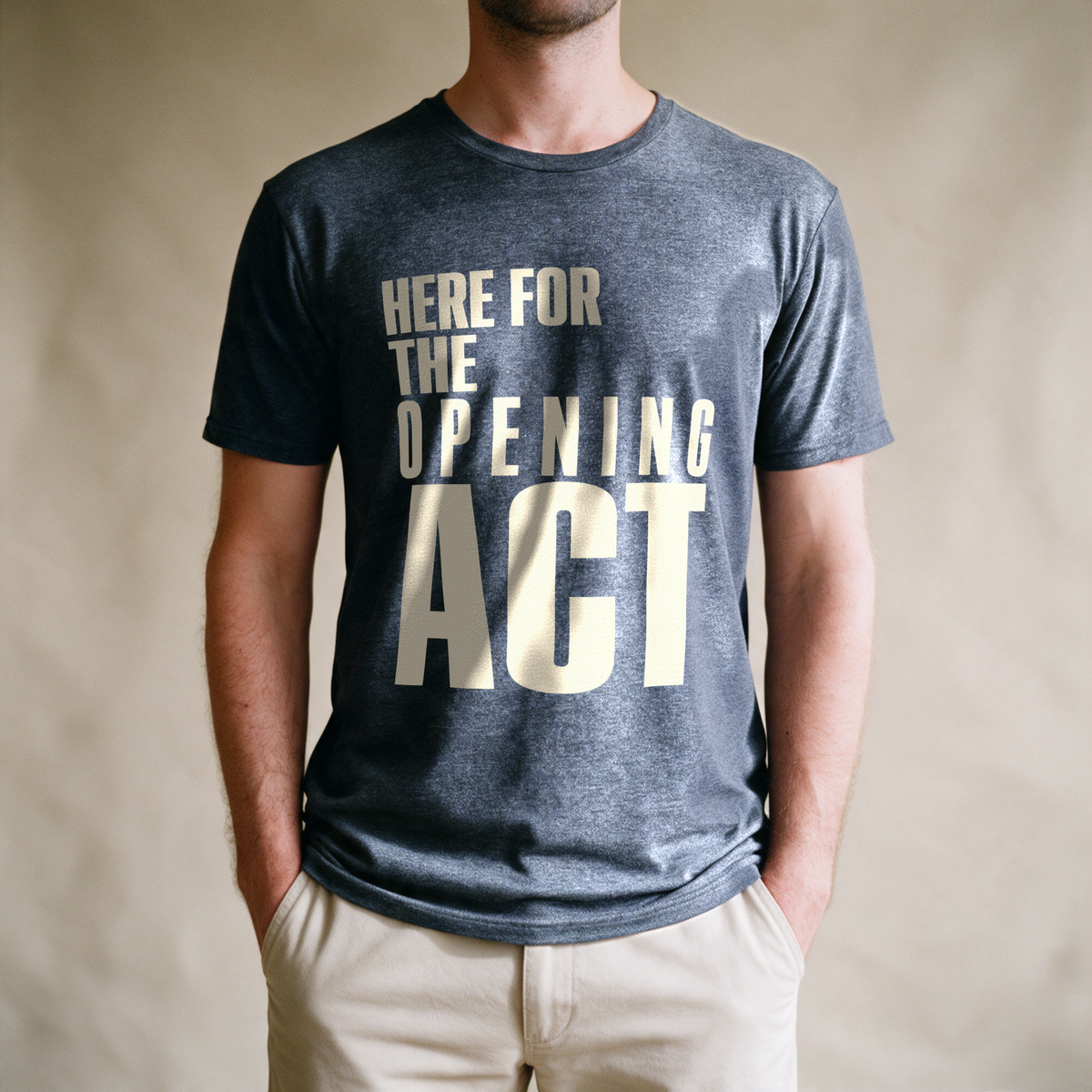 Here for the Opening Act Tee - Dark Heather Grey draagfoto