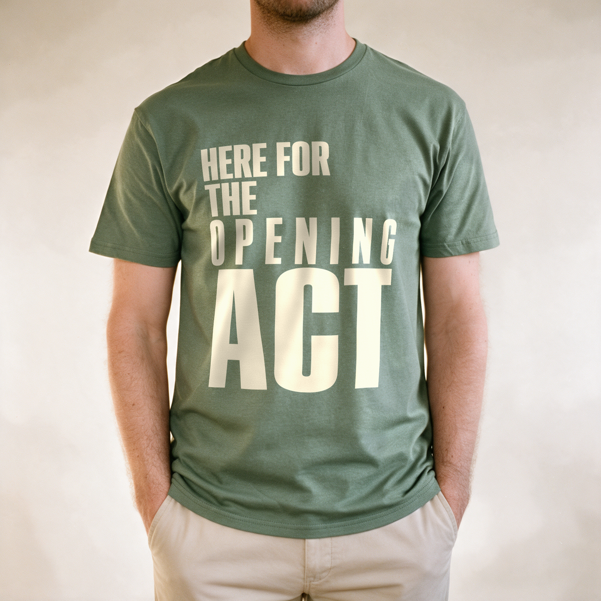 Here for the Opening Act Tee - Military Green draagfoto