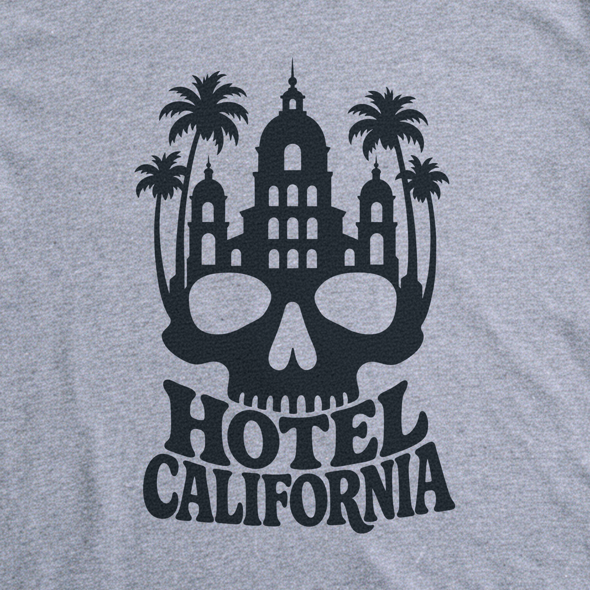 Hotel California Tee - Sport Grey close-up print