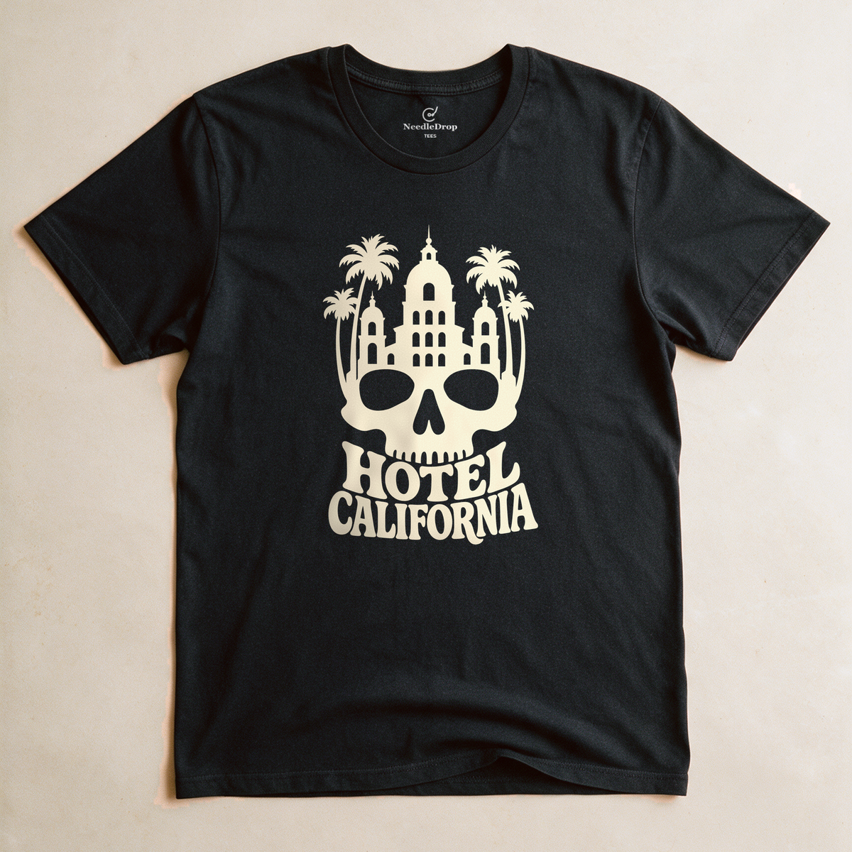Hotel California Tee - Black flatlay