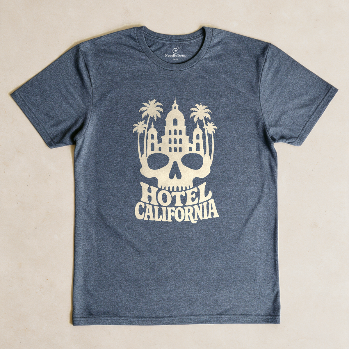Hotel California Tee - Dark Heather Grey flatlay