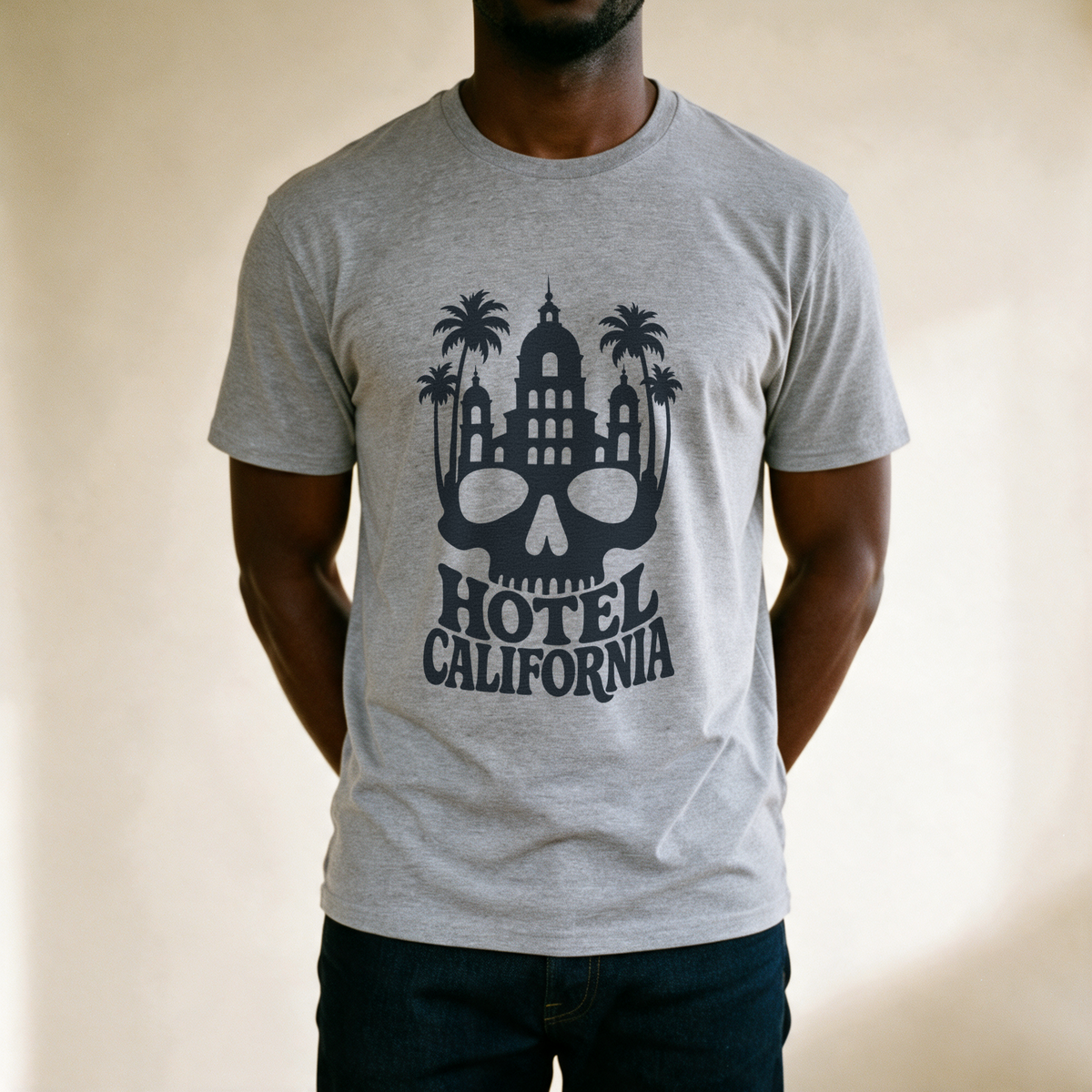 Hotel California Tee - Sport Grey draagfoto