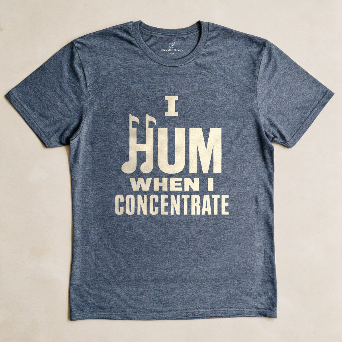 I Hum When I Concentrate Tee - Dark Heather Grey flatlay